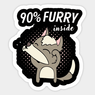 90% Furry Fursona Furries Fandom Fursuit Sticker